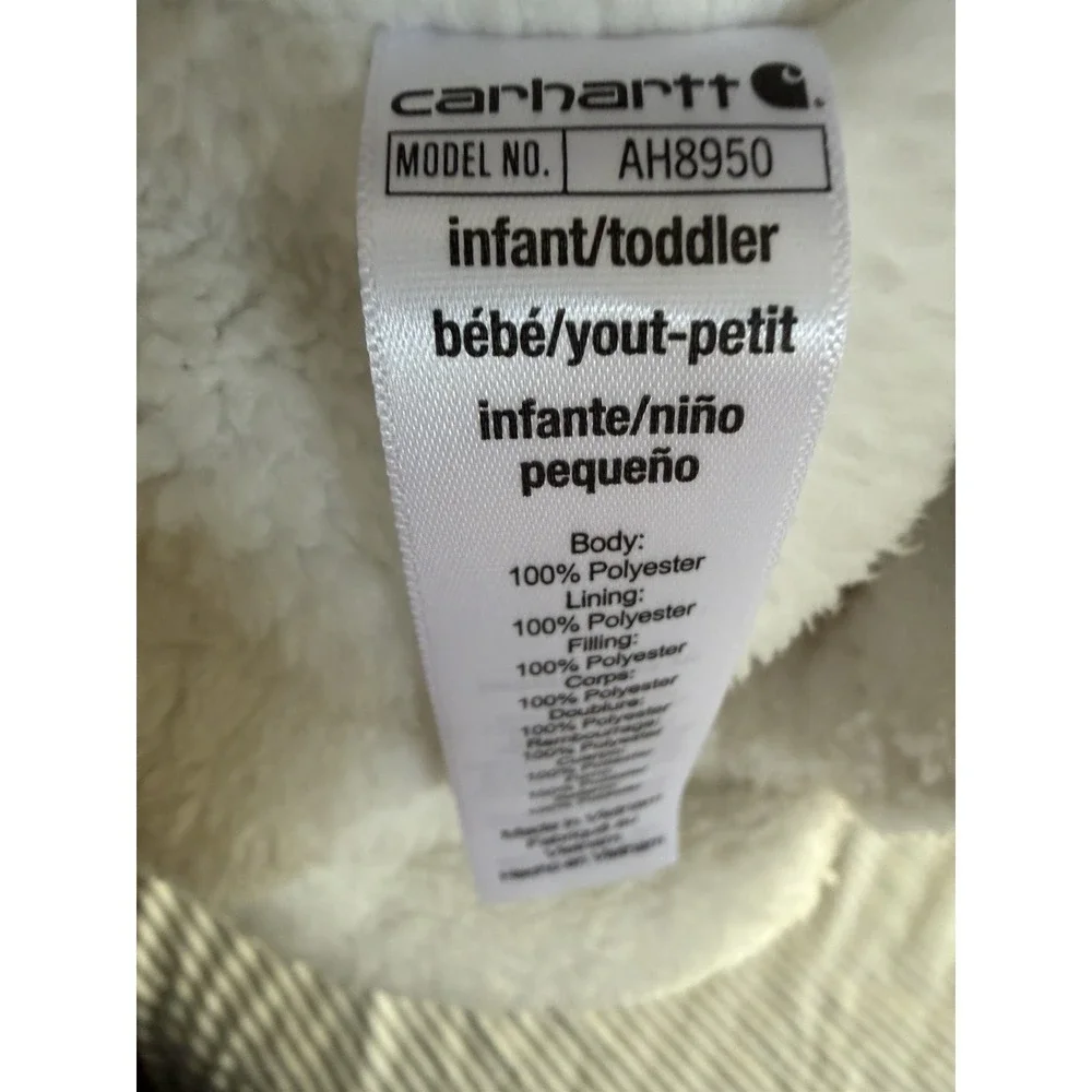Carhartt Infant Toddler Fleece Trapper Hat Brown Sherpa Lined Winter AH8950